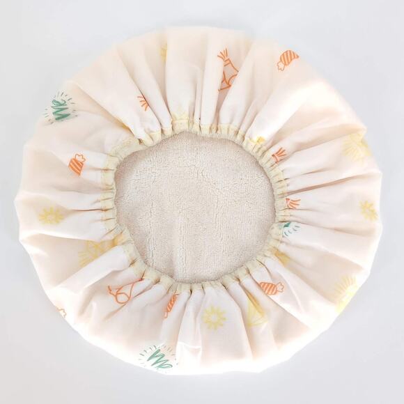 Double Layer Microfiber Terry Cloth Lined Quick-Drying Cream Unisex Shower Cap - Picture 1 of 13